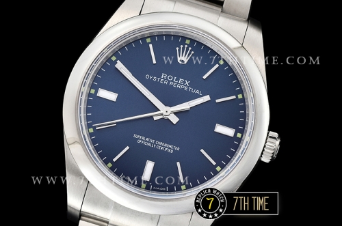 Oyster Perpetual 39mm 114300 Blue Dial with Stick Markers Asia 3132