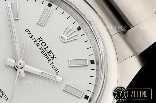 Oyster Perpetual 39mm 114300 White Dial with Stick Markers 904L Asia 3132