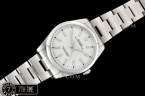 Oyster Perpetual 39mm 114300 White Dial with Stick Markers 904L Asia 3132