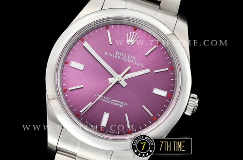 Oyster Perpetual 39mm 114300 Red Grape Dial with Stick Markers 904L Asia 3132