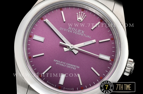 Oyster Perpetual 39mm 114300 Red Grape Dial with Stick Markers 904L Asia 3132