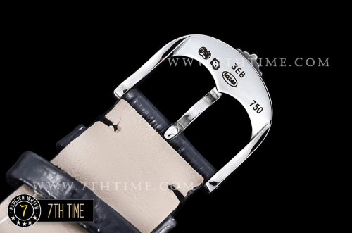 Cellini Date 39mm White Guilloche Dial with Stick Markers Black Croc Print Calf Leather Strap