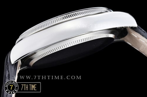 Cellini Date 39mm White Guilloche Dial with Stick Markers Black Croc Print Calf Leather Strap
