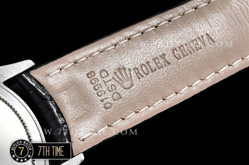 Cellini Date 39mm White Guilloche Dial with Stick Markers Black Croc Print Calf Leather Strap