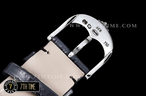 Cellini Date 39mm Black Guilloche Dial with Stick Markers Black Croc Print Calf Leather Strap
