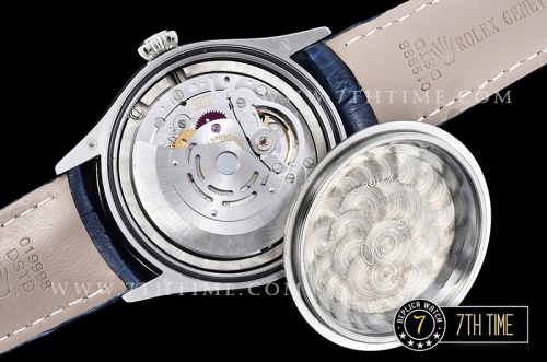 Cellini Date 39mm Blue Guilloche Dial with Stick Markers Blue Croc Print Calf Leather Strap