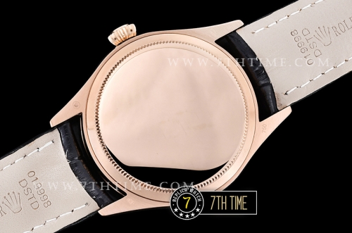 Cellini Date 39mm 18K Rose Gold Thick Plated on SS Steel Black Guilloche Dial with Rose Gold Stick Markers Black Croc Print Calf Leather Strap