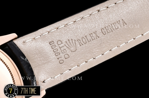 Cellini Date 39mm 18K Rose Gold Thick Plated on SS Steel Black Guilloche Dial with Rose Gold Stick Markers Black Croc Print Calf Leather Strap