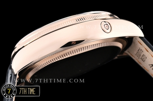 Cellini 50535 Moonphase 18K Rose Gold Thick Plated on SS Steel 316F White Dial with Numeral Markers Black Embossed Croc Print Calf Leather Strap