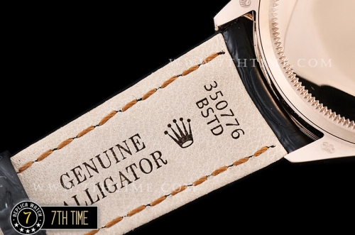 Cellini 50535 Moonphase 18K Rose Gold Thick Plated on SS Steel 316F White Dial with Numeral Markers Black Embossed Croc Print Calf Leather Strap