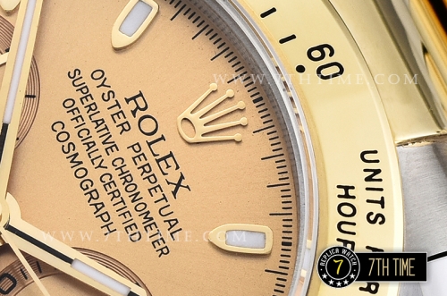 Daytona Two Tone YG/SS Gold Dial Gold Stick A7750