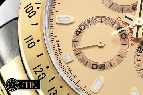 Daytona Two Tone YG/SS Gold Dial Gold Stick A7750