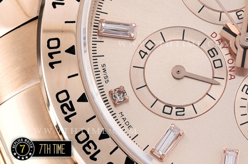 Daytona RG Diamond Baugette RG/RG Rose Gold Dial A7750