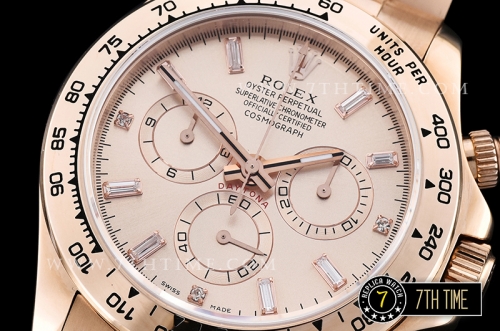 Daytona RG Diamond Baugette RG/RG Rose Gold Dial A7750