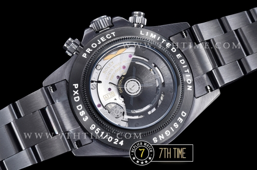 Daytona Project X PXD DS3 PVD Black Dial A7750 Mod