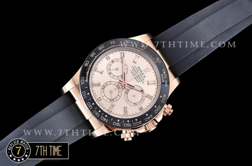Daytona Ceramic Bezel RG/RU Rose Gold Dial Baguette Diamond Ultimate A7750 Mod