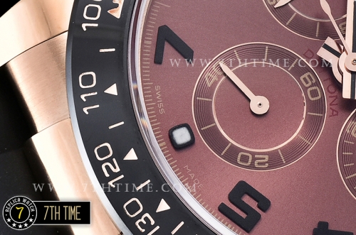 Daytona Ceramic Bezel RG/RU Brown Numeral Dial Ultimate A7750 Mod