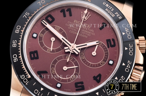 Daytona Ceramic Bezel RG/RU Brown Numeral Dial Ultimate A7750 Mod