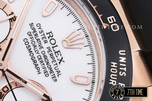Daytona Ceramic Bezel RG/RU White Stick Dial Ultimate A7750 Mod