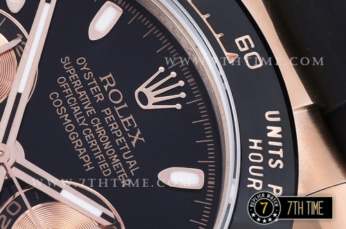 Daytona Ceramic Bezel RG/RU Black Stick Dial Ultimate A7750 Mod
