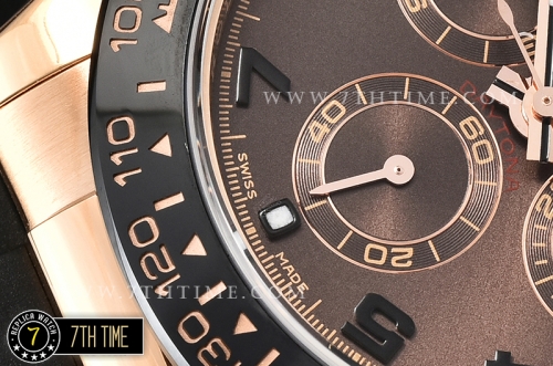 Daytona Ceramic Bezel RG/RU Brown Numeral Dial Ultimate A7750