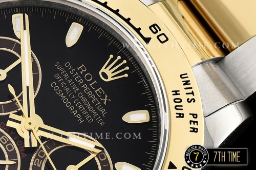 Daytona 116508 YG/SS Black/Stick Dial A7750 4130 Mod