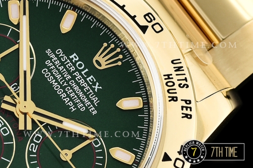 Daytona 116508LN YG/YG Green/Stick Green Dial Asia 4130 Mod