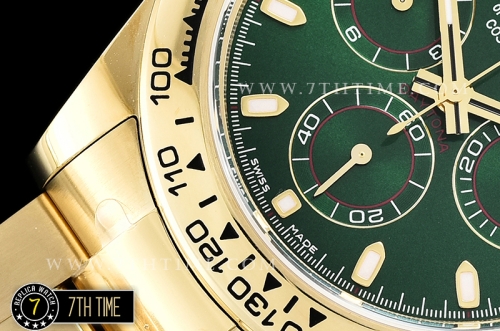 Daytona 116508LN YG/YG Green/Stick Green Dial Asia 4130 Mod