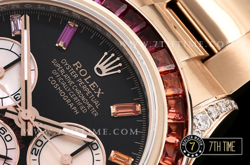 Daytona 116595 Rainbow RG/RG Black Dial A7750 4130 Mod
