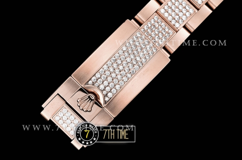 Daytona 116595 Rainbow RG/RG Full Diamond Paved Dial Dial A7750 4130 Mod