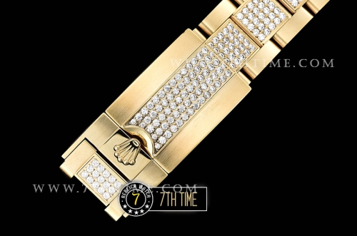 Daytona 116598 Rainbow YG/YG Full Diamond Paved Dial Dial A7750 4130 Mod