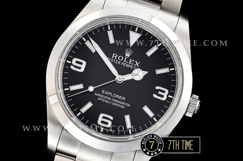 Explorer 1 Ref.214270 39mm Black Dial with Large 3,6,9 & Stick Markers Solid Stainless Steel 316F Nickel Plated Asia Clone 3132