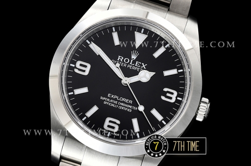 Explorer 1 Ref.214270 39mm Black Dial with Large 3,6,9 & Stick Markers Solid Stainless Steel 316F Nickel Plated Asia 2836