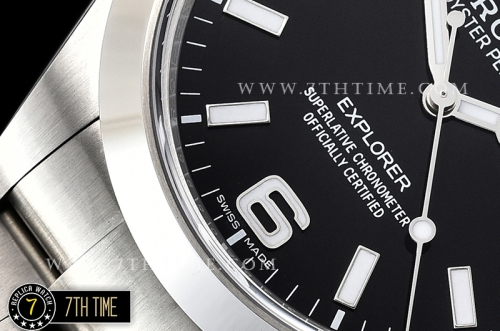 Explorer 1 Ref.214270 39mm Black Dial with Large 3,6,9 & Stick Markers Solid Stainless Steel 316F Nickel Plated Asia 2836