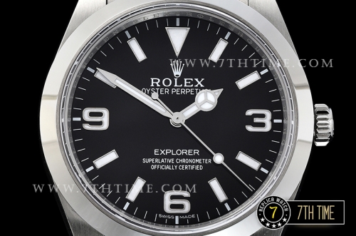 Explorer 1 Ref.214270 39mm Black Dial with Large 3,6,9 & Stick Markers Solid Stainless Steel 316F Nickel Plated Asia 2836