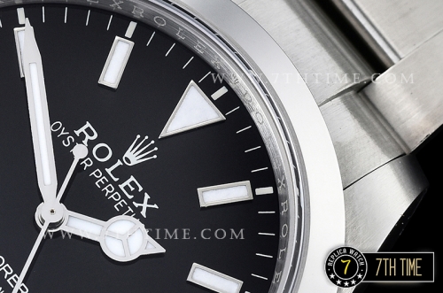 Explorer 1 Ref.214270 39mm Black Dial with Large 3,6,9 & Stick Markers Solid Stainless Steel 904L Platinum Plated Asia Clone 3132