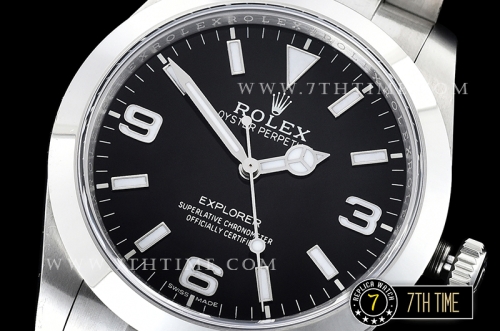 Explorer 1 Ref.214270 39mm Black Dial with Large 3,6,9 & Stick Markers Solid Stainless Steel 904L Platinum Plated Asia Clone 3132