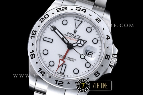 Explorer II Ref.216570 42mm White Dial with Round Markers Asia Clone 3187 Automatic GMT movement Solid Stainless Steel 316F