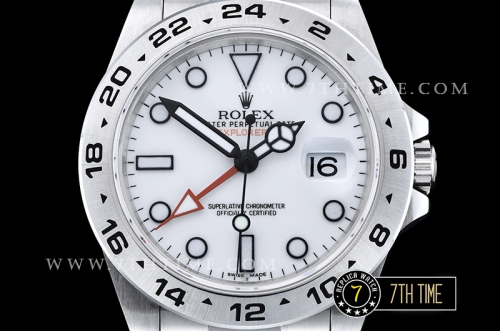 Explorer II Ref.216570 42mm White Dial with Round Markers Asia Clone 3187 Automatic GMT movement Solid Stainless Steel 316F