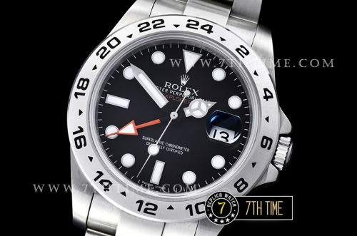 Explorer II Ref.216570 42mm Black Dial with Round Markers Asia Clone 3187 Automatic GMT movement Solid Stainless Steel 316F