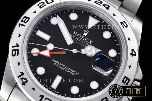 Explorer II Ref.216570 42mm Black Dial with Round Markers Asia Clone 3187 Automatic GMT movement Solid Stainless Steel 316F