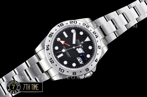 Explorer II Ref.216570 42mm Black Dial with Round Markers Asia Clone 3187 Automatic GMT movement Solid Stainless Steel 316F