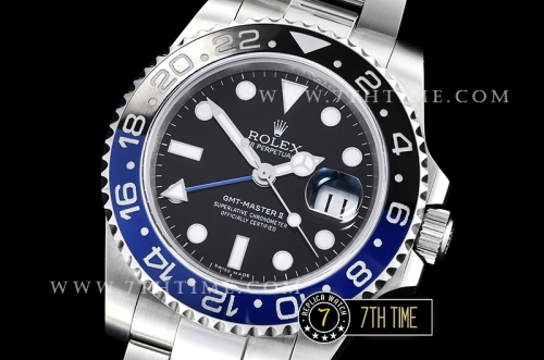 GMT Master II "Batman" Blue/Black SS/SS Black Dial A3186 Mod