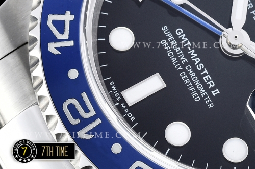 GMT Master II "Batman" Blue/Black SS/SS Black Dial A3186 Mod
