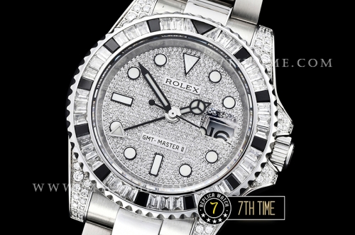 GMT Master II Diamonds/Black SS/SS Diamonds Dial BPF A3186 Mod