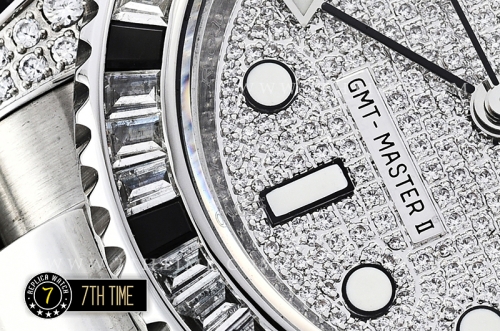 GMT Master II Diamonds/Black SS/SS Diamonds Dial BPF A3186 Mod