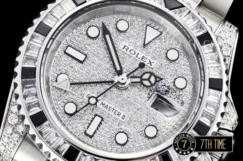 GMT Master II Diamonds/Black SS/SS Diamonds Dial BPF A3186 Mod