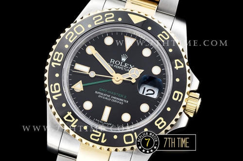 GMT Master II Ref.116713 Two Tone YG/SS Black Dial A3186 Mod