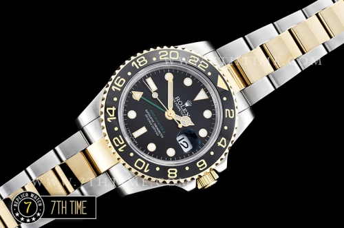 GMT Master II Ref.116713 Two Tone YG/SS Black Dial A3186 Mod