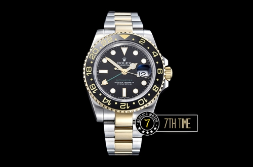 GMT Master II Ref.116713 Two Tone YG/SS Black Dial A3186 Mod